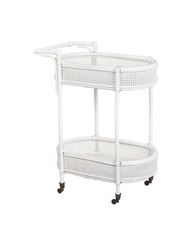 Paris Rattan Bar Cart | White | The Pot Project