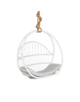 White rattan hanging chair best sale