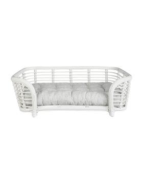 Rattan Pet Bed | Ollie | White | The Pot Project
