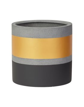 Cylinder Pot | Gold Stripe | Black | The Pot Project