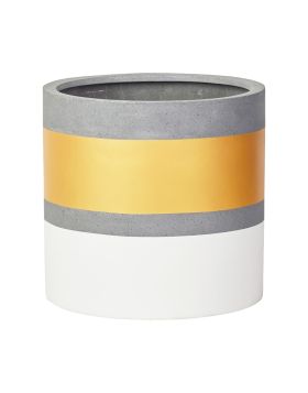 Cylinder Pot | Gold Stripe | White | The Pot Project