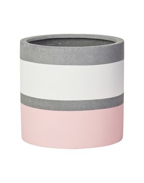Cylinder Pot | White Stripe | Pink | The Pot Project