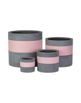 Cylinder Pot | Pink | Single Stripe | The Pot Project