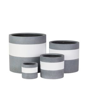 Cylinder Pot | White | Single Stripe | The Pot Project
