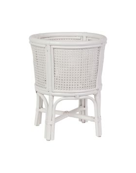 Round Rattan Planter | Stand | White | The Pot Project